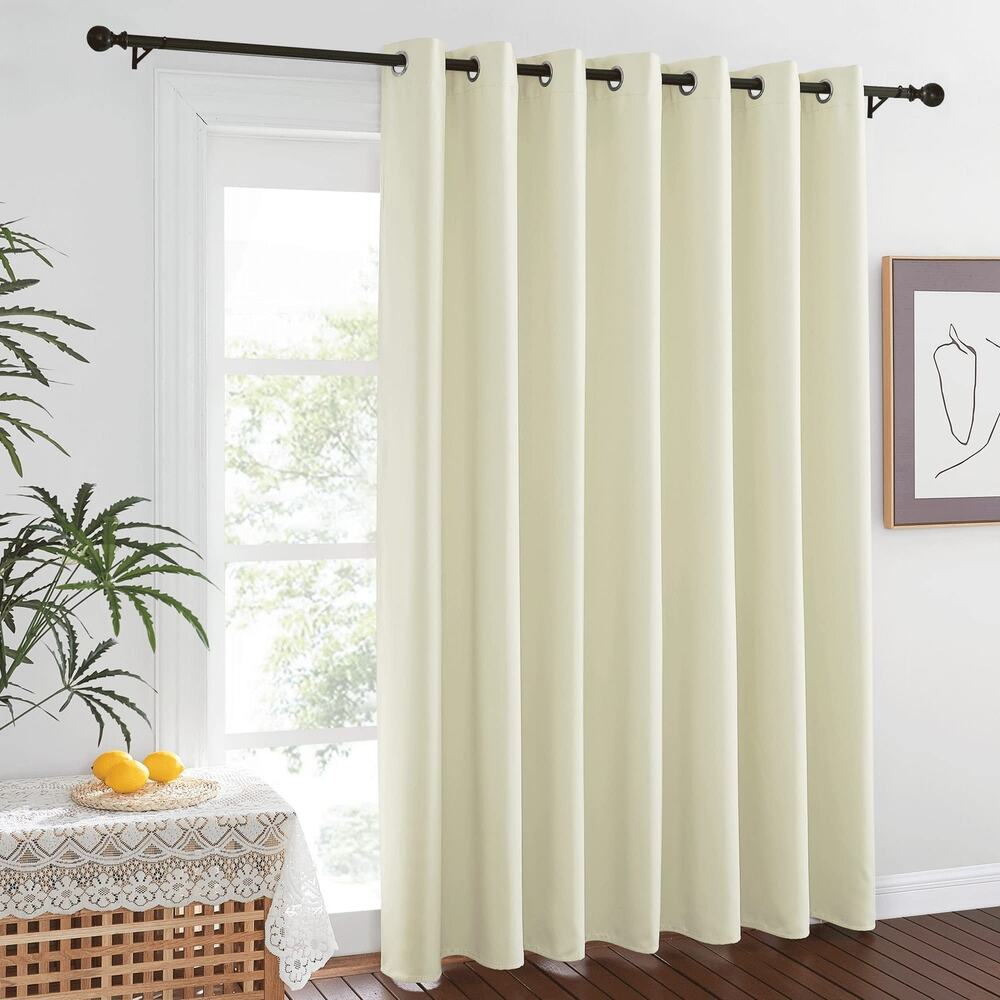 NICETOWN Blackout Slider Door Curtain Thermal Insulated Grommet 100W 84L Cream